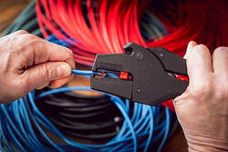 electrician working with cabling